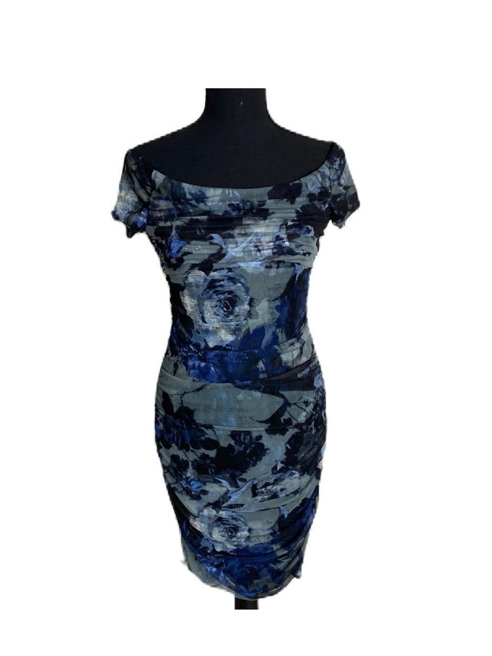 Alex Evenings Chiffon Off Shoulder Cocktail Dress